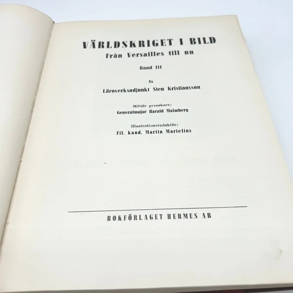 Varldskriget i Bild Band III Swedish WWII History Book Sten Kristiansson Hermes